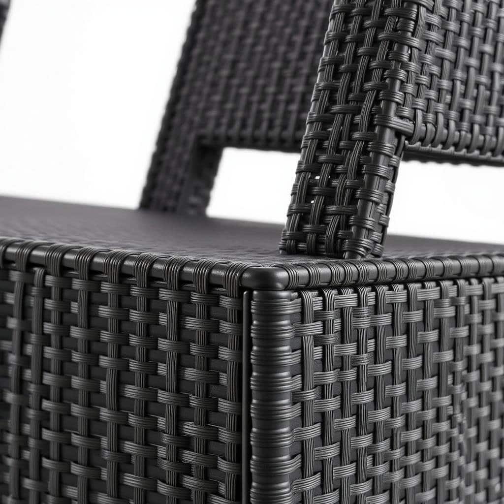 Contemporary wicker furniture with clean lines and modern design aesthetic