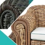 Two-tone wicker furniture showing contrast weaving