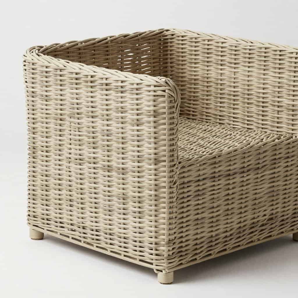 Synthetic indoor wicker furniture showing modern design possibilities